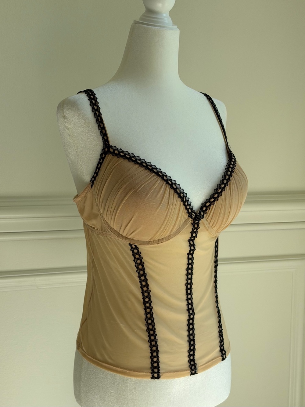 Nude Lace-Trim Bustier Camisole